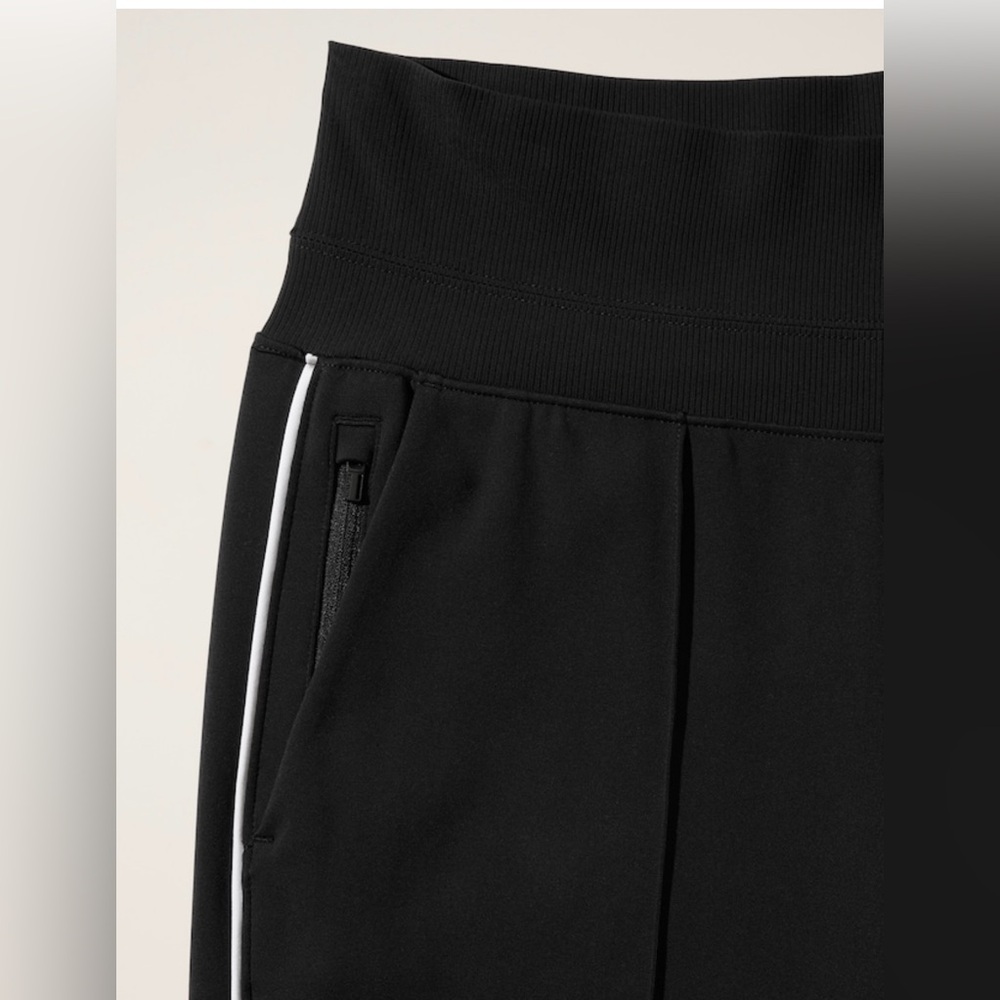 NWOT-Athleta Black/White Venice High Rise Track Stripe Wide Leg, Large - Picture 5 of 10